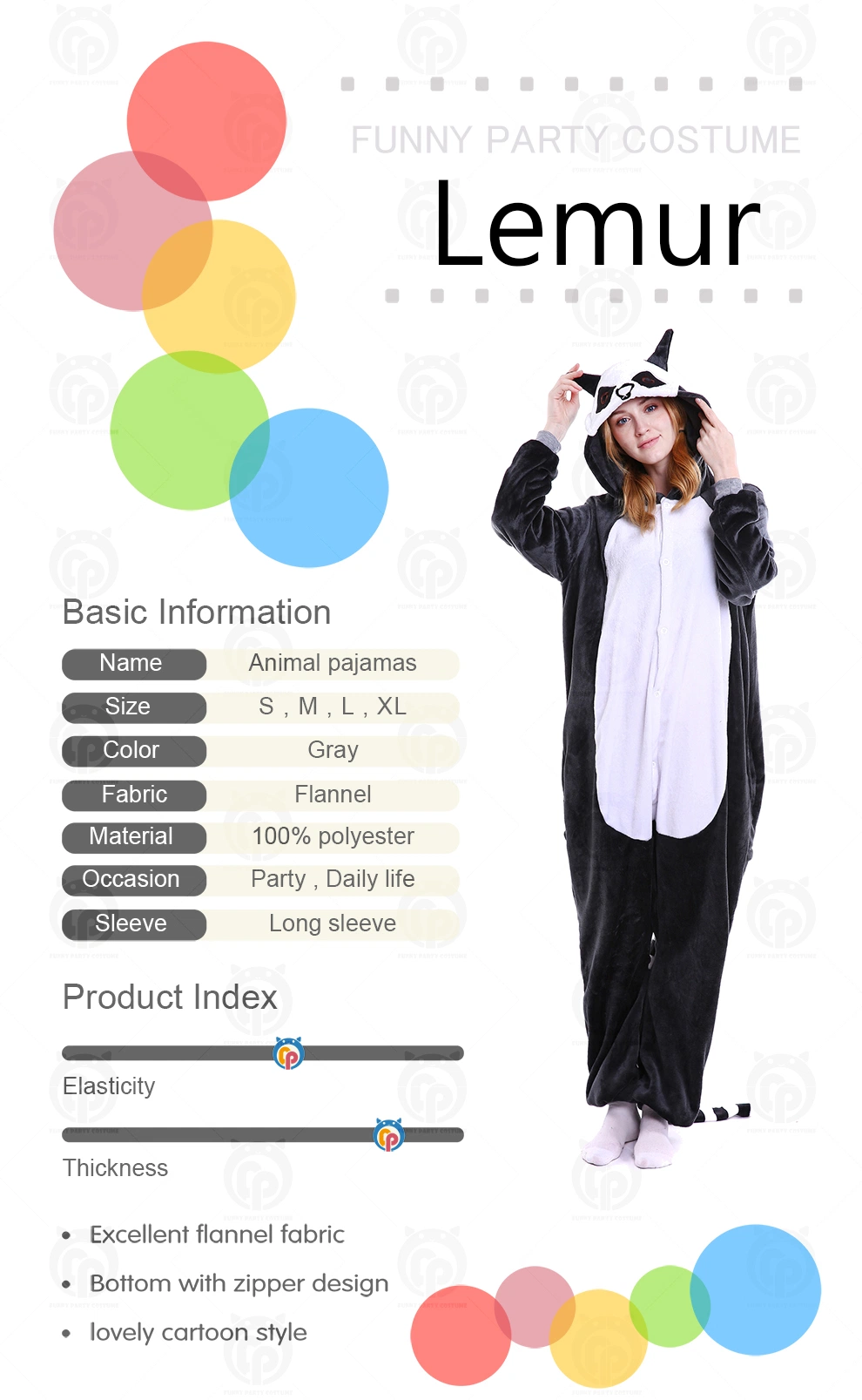 Cheap Winter Adult Animal Long Tail Jumpsuit Pajama Costumes