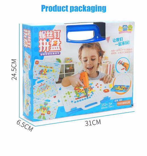 Bohren Schraube 3D Kreative Mosaik Puzzle Spielzeug für Kinder Bausteine ​​Spielzeug Pädagogisches Spielzeug