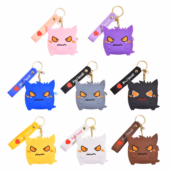 Niedliche Pop-Pops-It-Geldbörse, Geldbörse, Fidget-Spielzeug für Mädchen, Geschenk, kleine Silikonbeutel, Fidgets-Spielzeug, Tasche, Blase mit Schlüsselanhänger