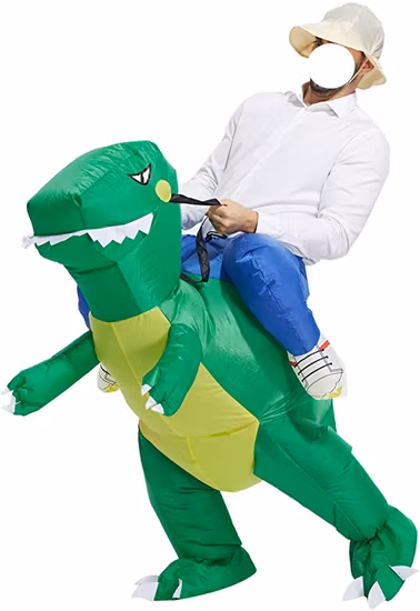 Aufblasbare Halloween-Kostüme, aufblasbares Dinosaurier-Kostüm für Erwachsene