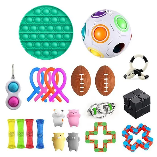 2021 neue Art Weihnachtsgeschenk Hohe Qualität Pop It Elch Umhängetasche Blase Zappeln Sensorischen Spielzeug für Kinder Geschenk